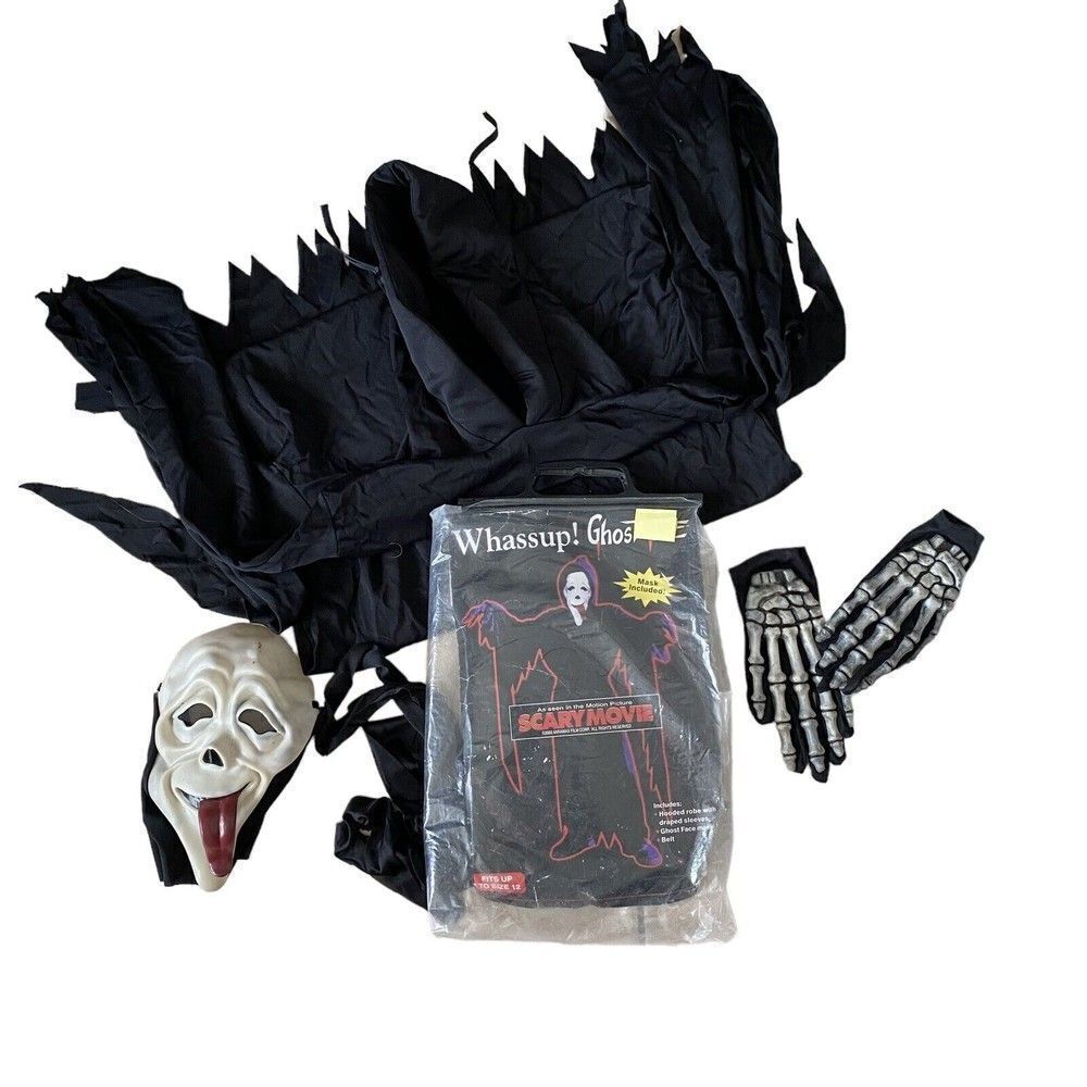 "Wassup" Scream Tongue Out Ghostface Easter unlimited Halloween Mask FUN WORLD